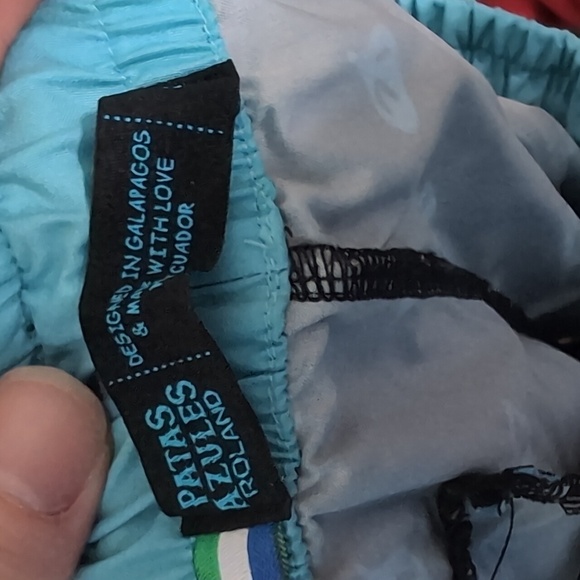 Patas Azules by Roland Navy Blue Print Athletic / Swim Shorts Size Youth Small - Picture 4 of 6